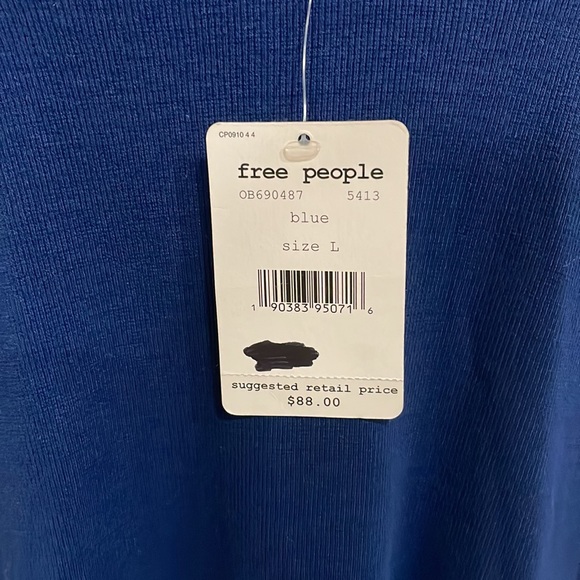 Free People Long-sleeve Blue Tunic Size L - Picture 4 of 4